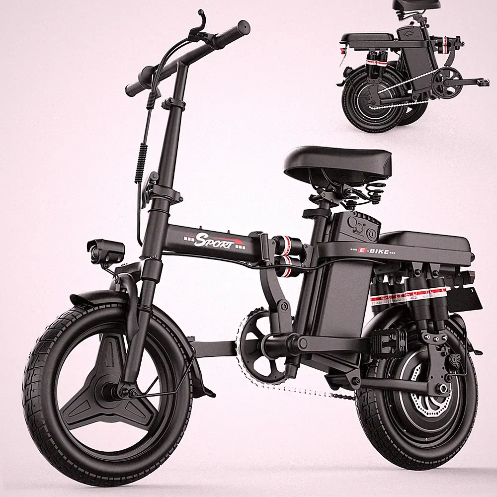 1200W Electric Bike for Adults Teen 48V 15AH 14'' Tires Commuting Folding Ebikes