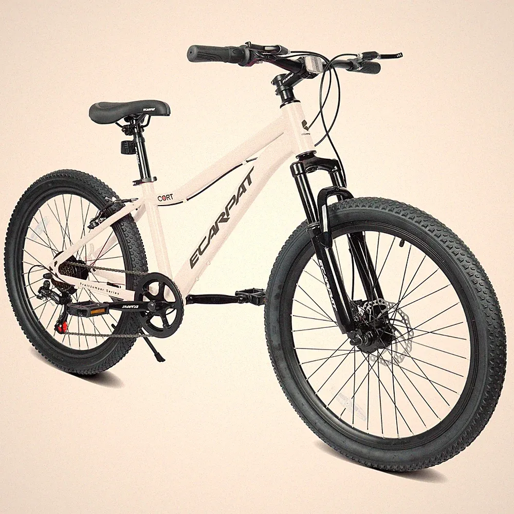 24" Mountain Bike Bicycle 7-Speed Front Suspension Disc Brake for Teens Adults