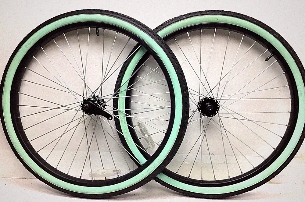 26" Beach Cruiser Bike Black Wheel Set Coaster Brake 2.125" Tires Bicycle #55