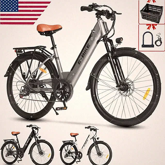 26" Ebike 36V Electric Bike Bicycle 25Mph 750W Commuter Tire Mountain Adults