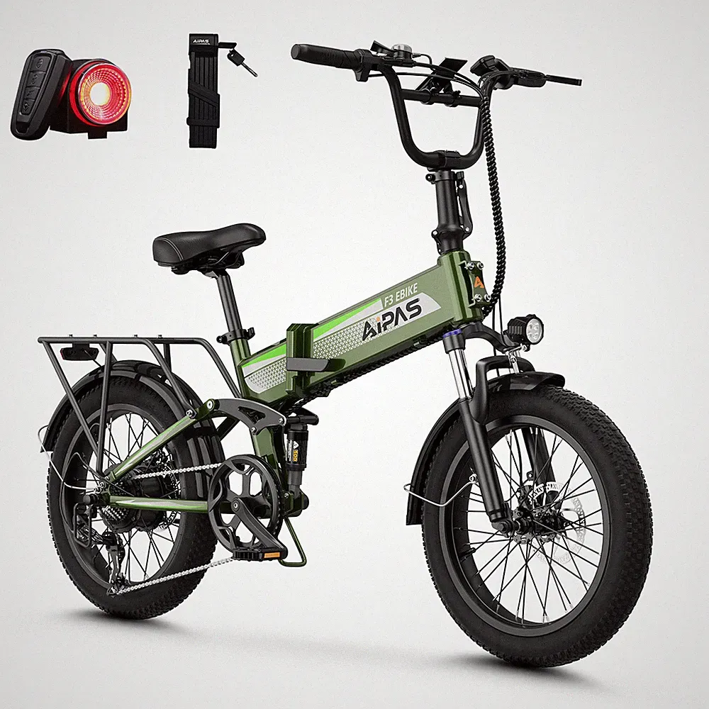 Aipas 1500W 20" Fat Tire Folding eBike 48V 12.8Ah Adults Fast US Electric Bike