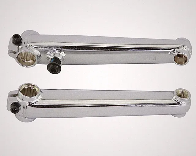 BMX Bicycle Cro-Mo Crank Arm Set 170mm 19mm 8-Spline 3 Piece Crank Arms Chrome.