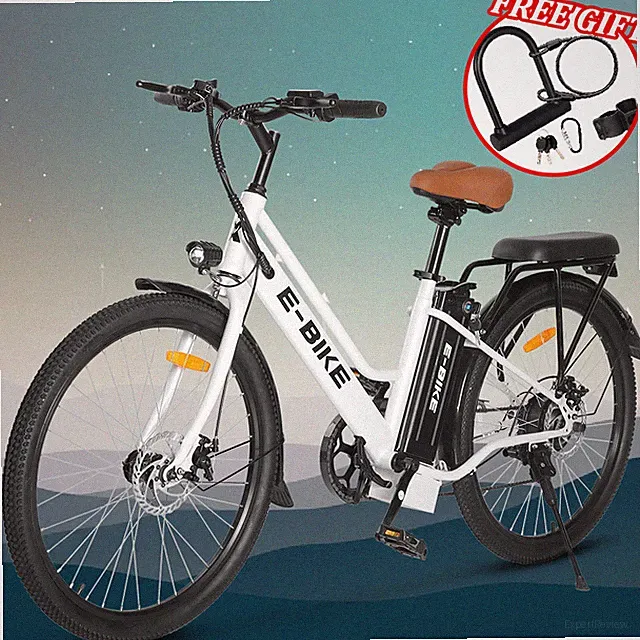 Electric Bike 26'' E-bike Cruiser Bicycle Beach Snow Road City Commuter 500W 36V