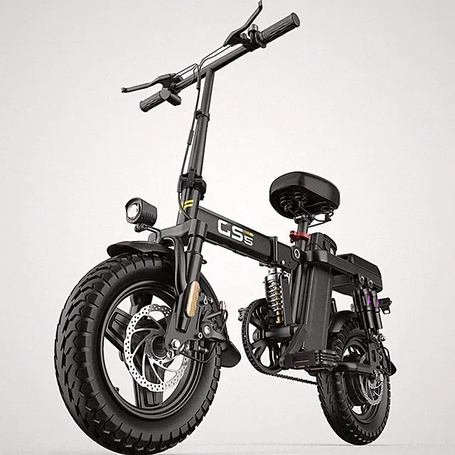 GS5 14-inch electric folding bike, equipped with 48V battery、500W motor