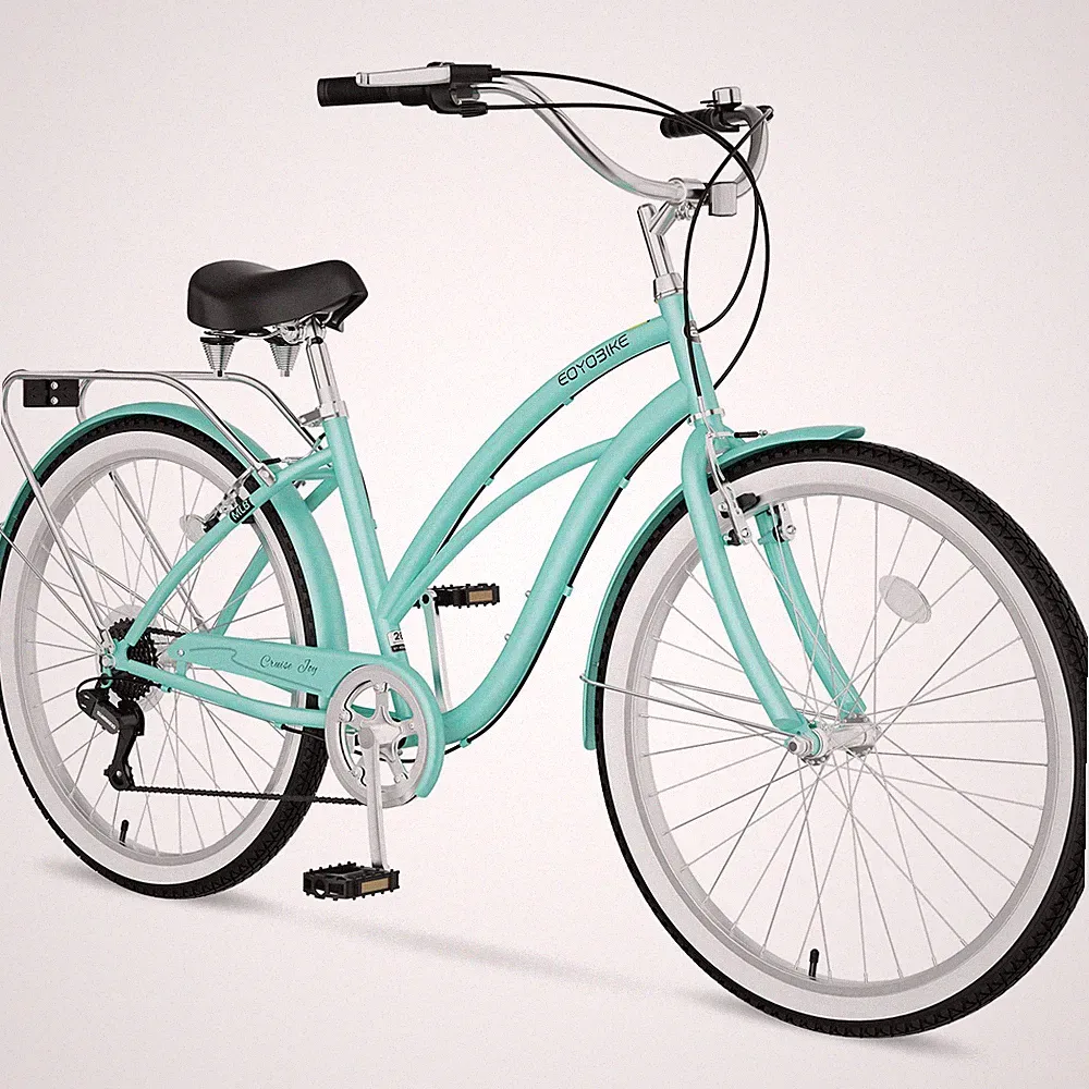 MOONCOOL Beach Cruiser Bike 26 inch Commuter Bicycle for Adult Men Women 7-Speed