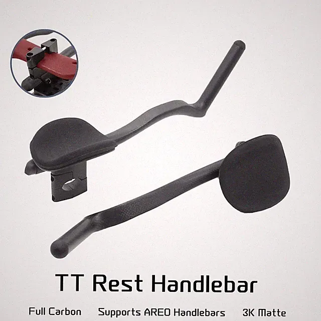 Road Bike Triathlon Time Trial Aero Bar Carbon Bicycle Rest TT Bar with Clip