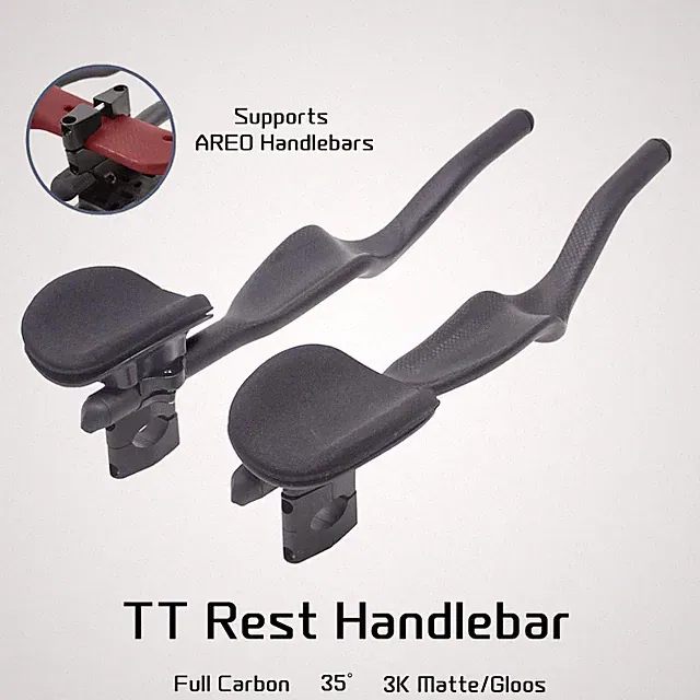 Road Bike Triathlon Time Trial Aero Bar Carbon Matte/Glossy Rest TT Handlebar