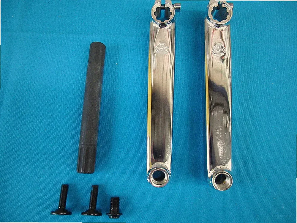 SE Bike BMX Bicycle V-Ridge Crank Cromo Chrome 3 Piece Set 175 mm with Axle -New